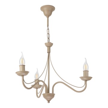 Luster na reťazi ANTON 3xE14/60W/230V béžový