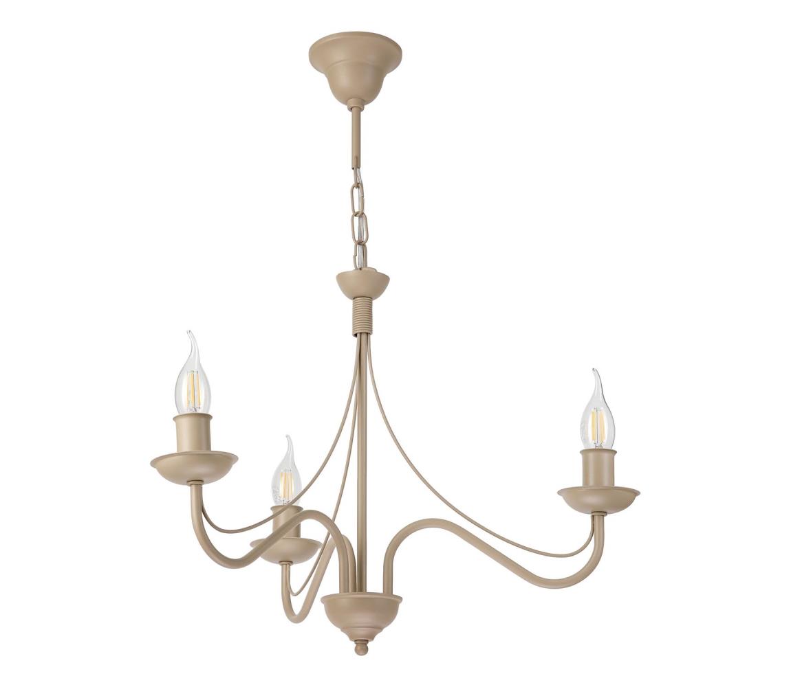Luster na reťazi ANTON 3xE14/60W/230V béžový LM-3.294/BEŻ