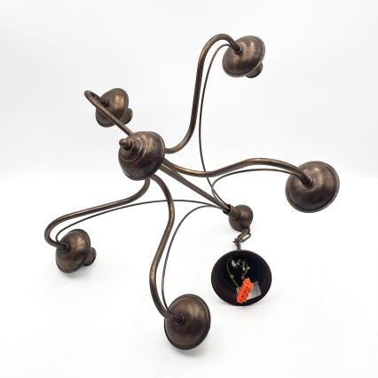 Luster na reťazi ANTON 5xE14/15W/230V bronzový