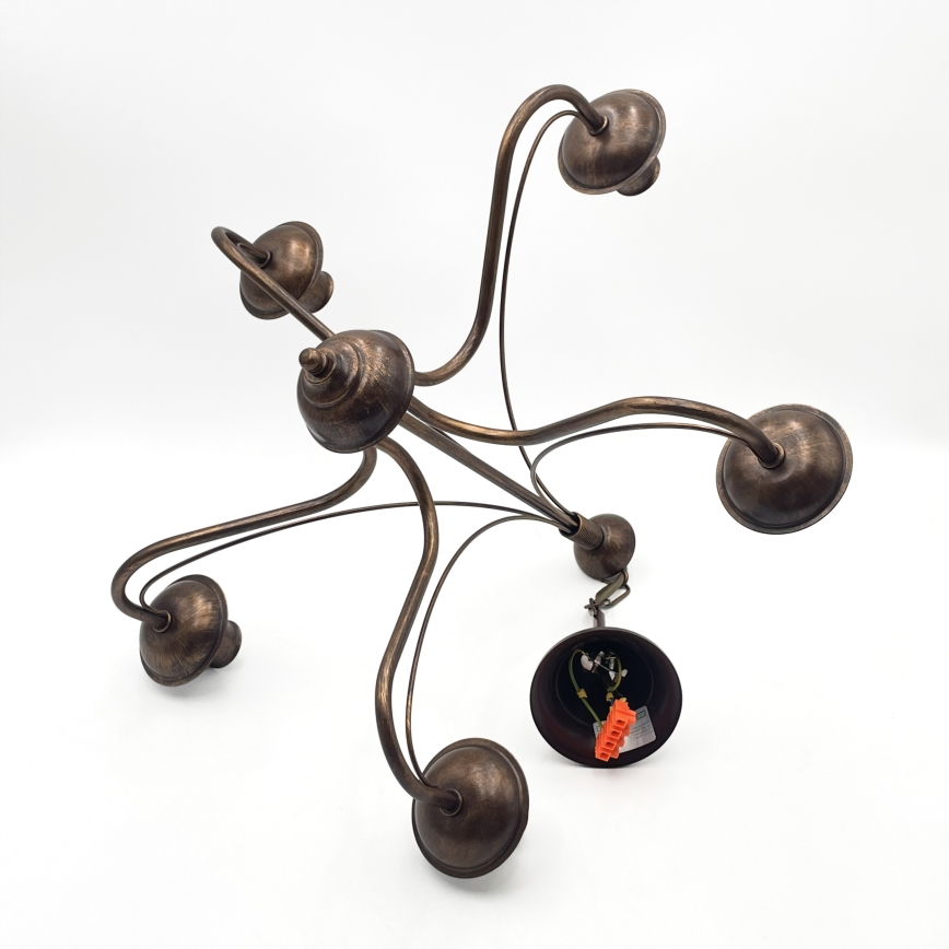 Luster na reťazi ANTON 5xE14/15W/230V bronzový