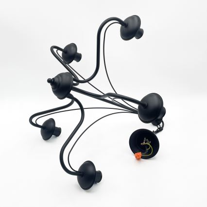 Luster na reťazi ANTON 5xE14/15W/230V čierna