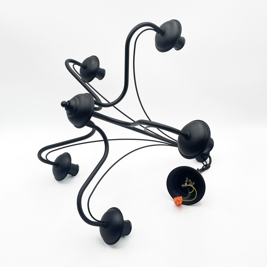 Luster na reťazi ANTON 5xE14/15W/230V čierna