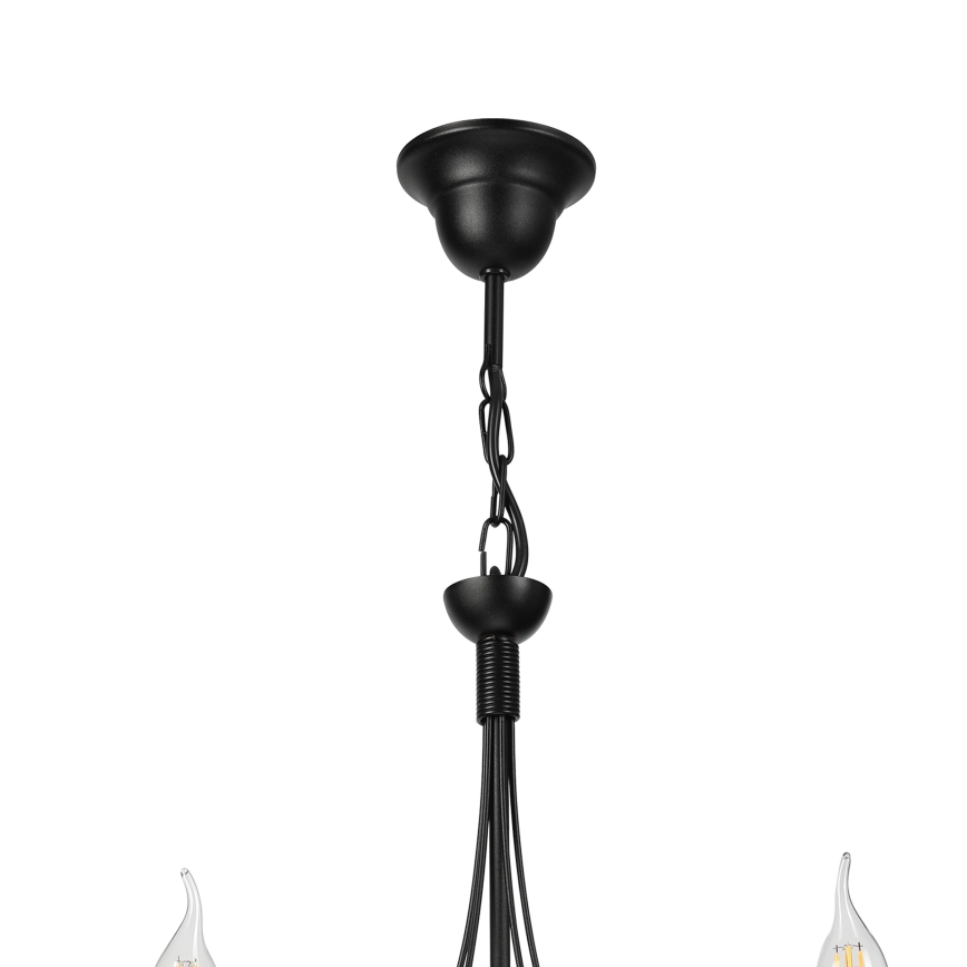 Luster na reťazi ANTON 5xE14/15W/230V čierny