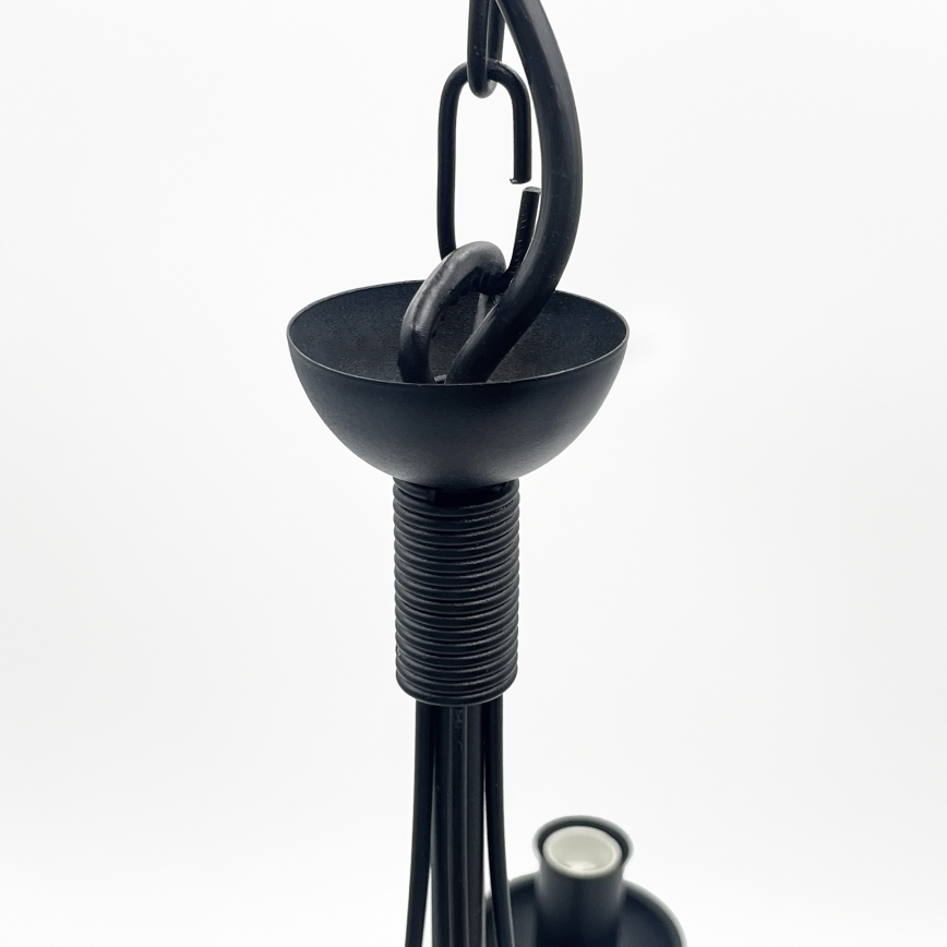 Luster na reťazi ANTON 5xE14/15W/230V čierny