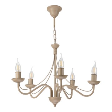 Luster na reťazi ANTON 5xE14/60W/230V béžový