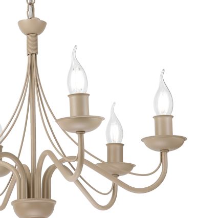 Luster na reťazi ANTON 6xE14/60W/230V béžový