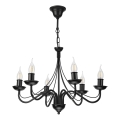 Luster na reťazi ANTON 6xE14/60W/230V čierna