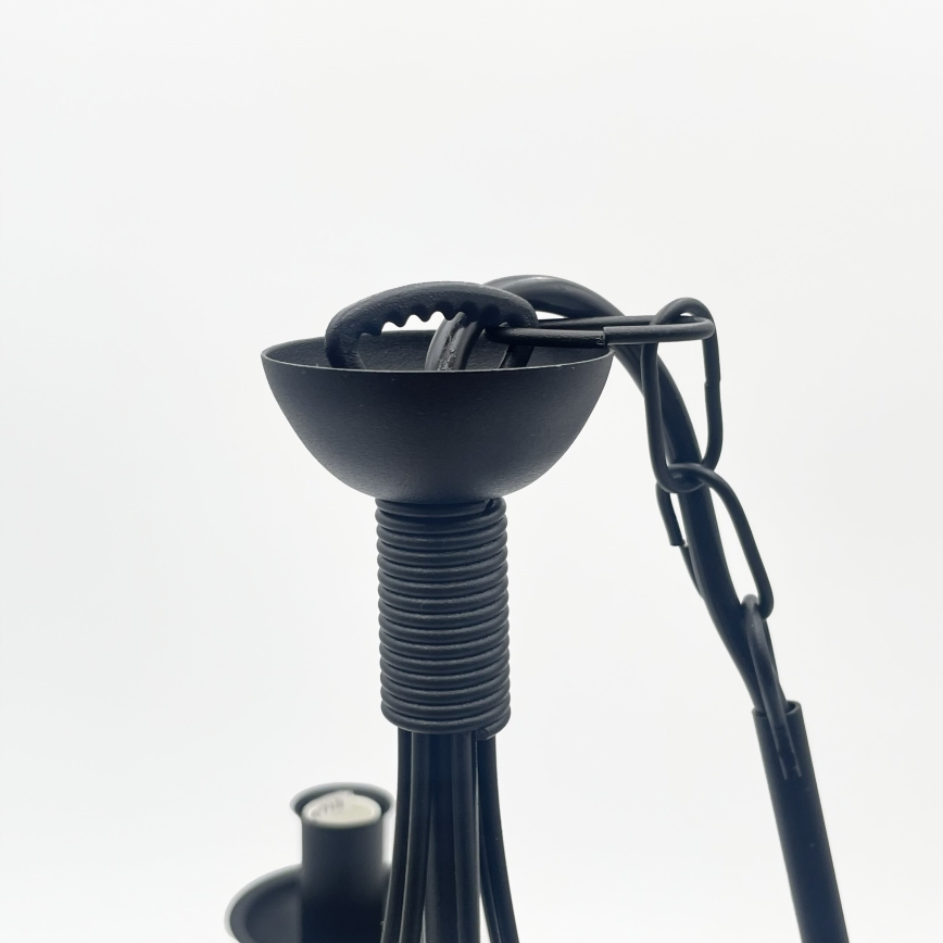 Luster na reťazi ANTON 6xE14/60W/230V čierny