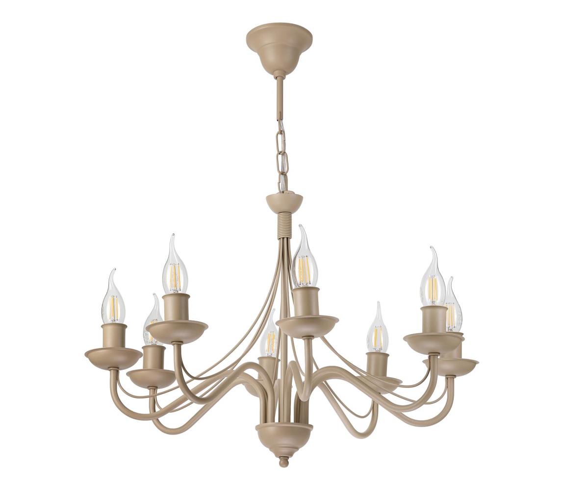 Luster na reťazi ANTON 8xE14/60W/230V béžová LM-8.294/BEŻ