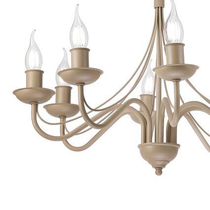 Luster na reťazi ANTON 8xE14/60W/230V béžová