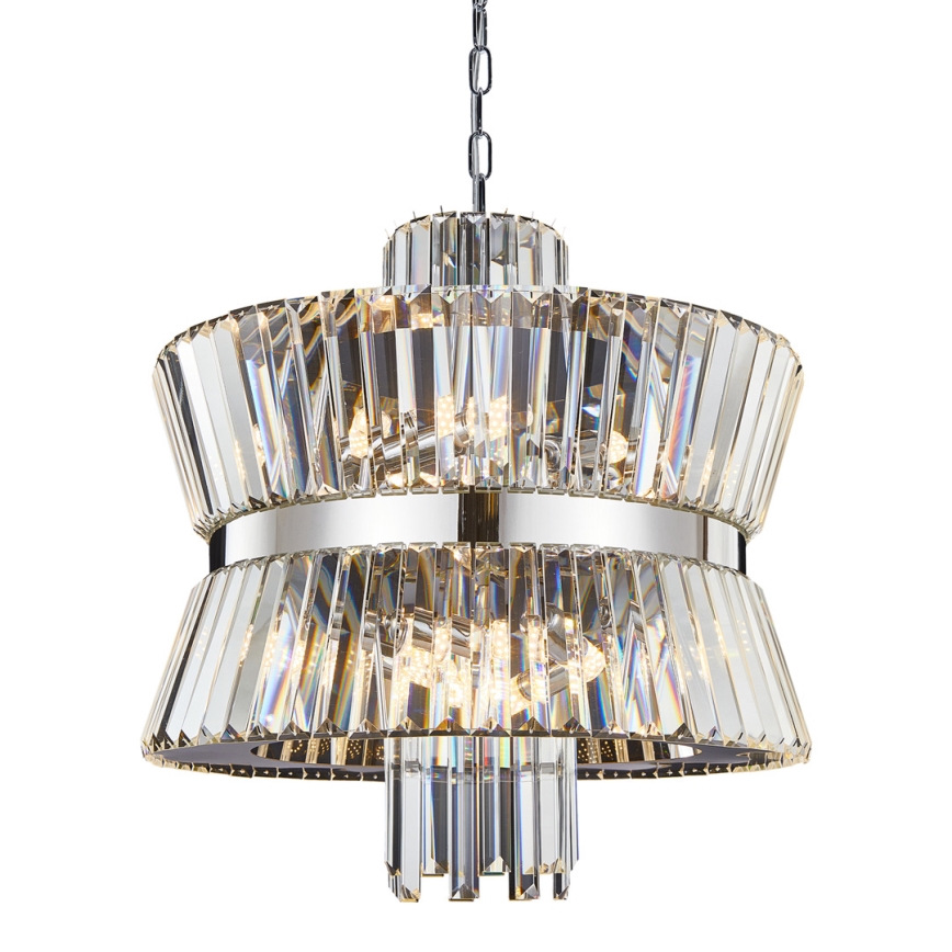 Luster na reťazi AURELIA 12xE14/40W/230V matný chróm