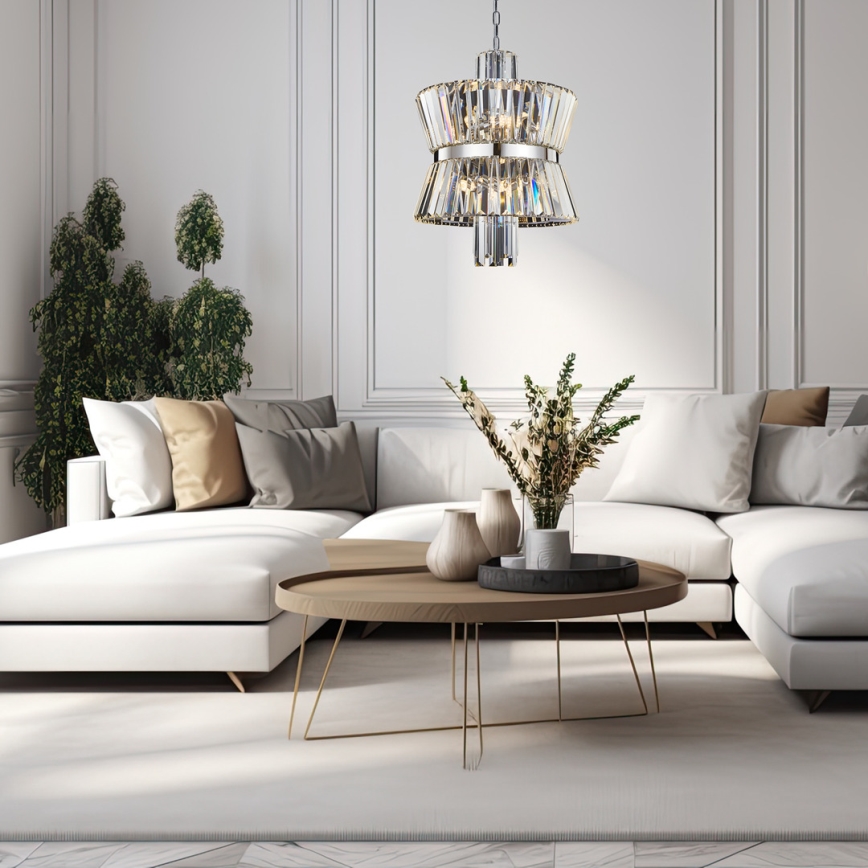 Luster na reťazi AURELIA 8xE14/40W/230V matný chróm
