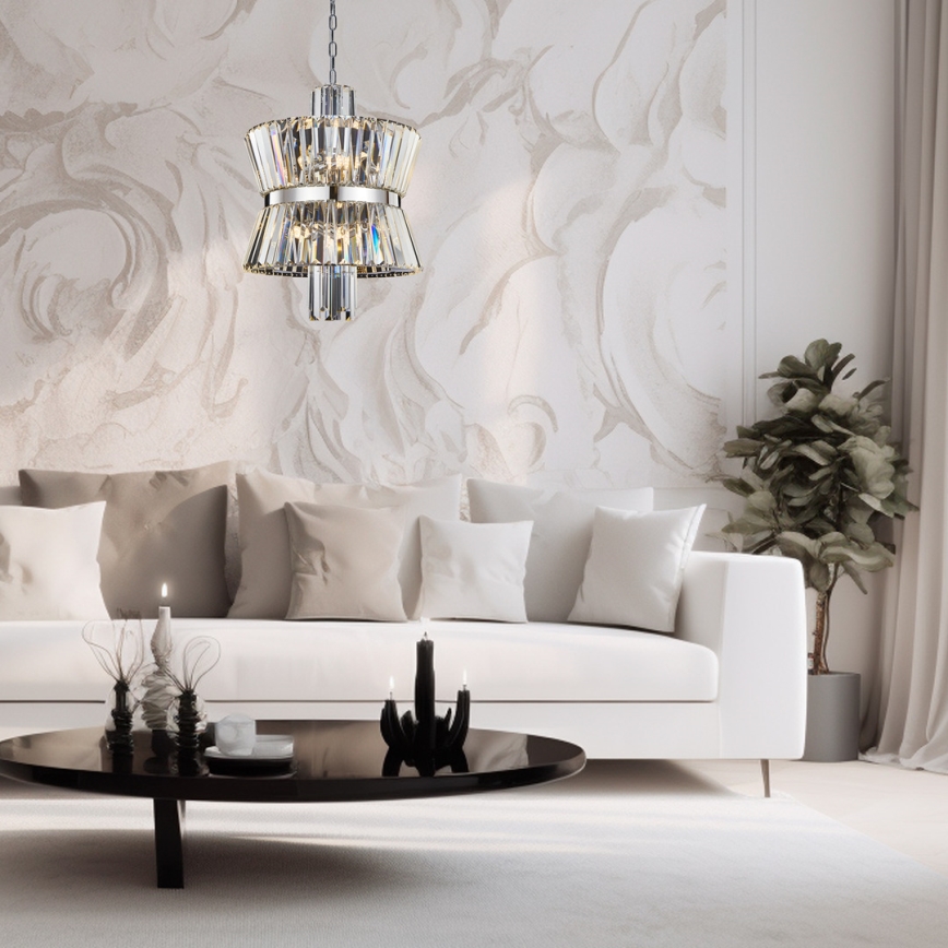 Luster na reťazi AURELIA 8xE14/40W/230V matný chróm