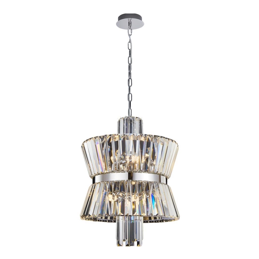 Luster na reťazi AURELIA 8xE14/40W/230V matný chróm