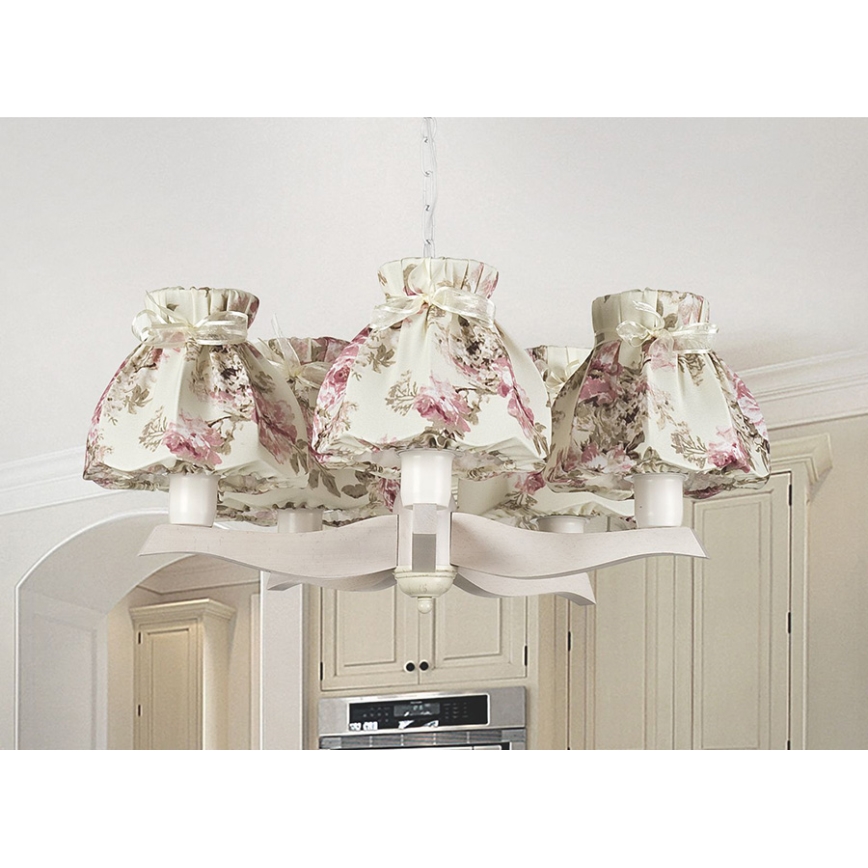 Luster na reťazi BABUNIA 5xE27/60W/230V