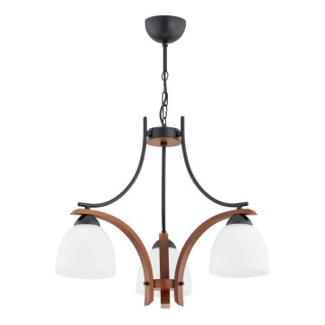Luster na reťazi BAFIA 3xE27/15W/230V hnedá
