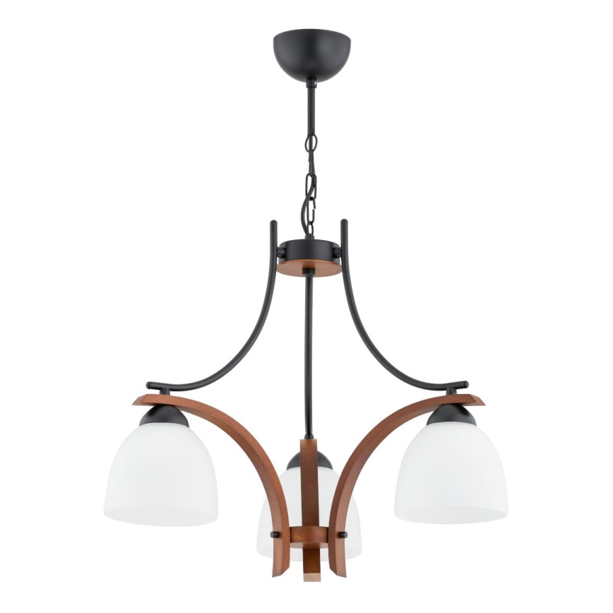 Luster na reťazi BAFIA 3xE27/15W/230V hnedá