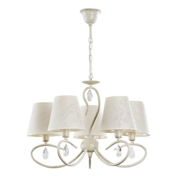 Luster na reťazi BALI 5xE14/10W/230V krémová