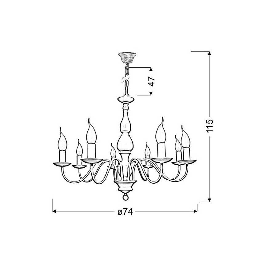 Luster na reťazi BELLAGIO 8xE14/40W/230V