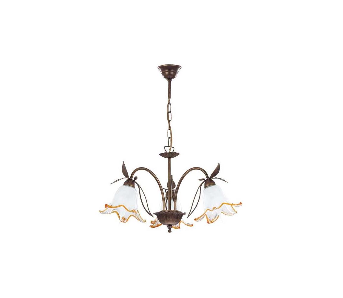 Luster na reťazi BRAGA 3xE27/15W/230 bronzový 10753
