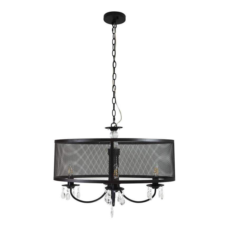 Luster na reťazi BRESSO 4xE14/12W/230V čierna