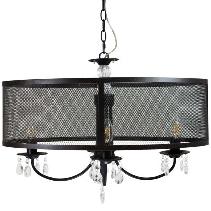 Luster na reťazi BRESSO 4xE14/12W/230V čierna