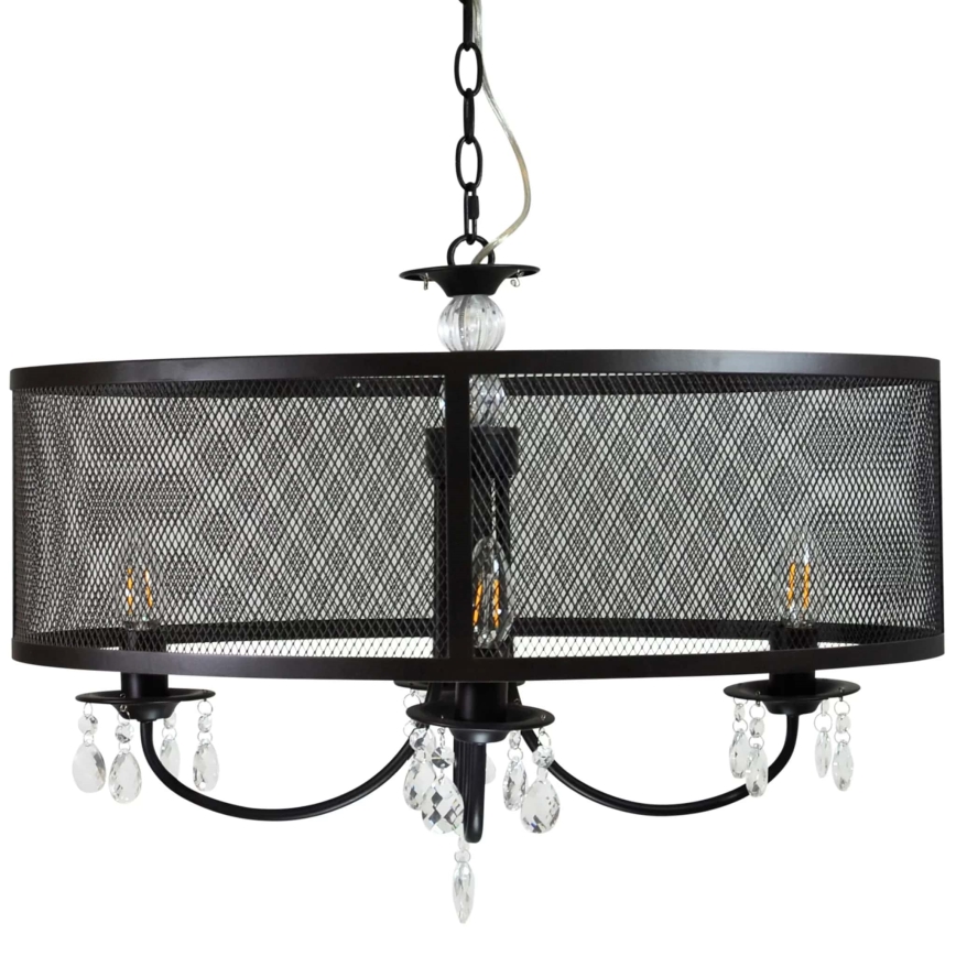 Luster na reťazi BRESSO 4xE14/12W/230V čierna
