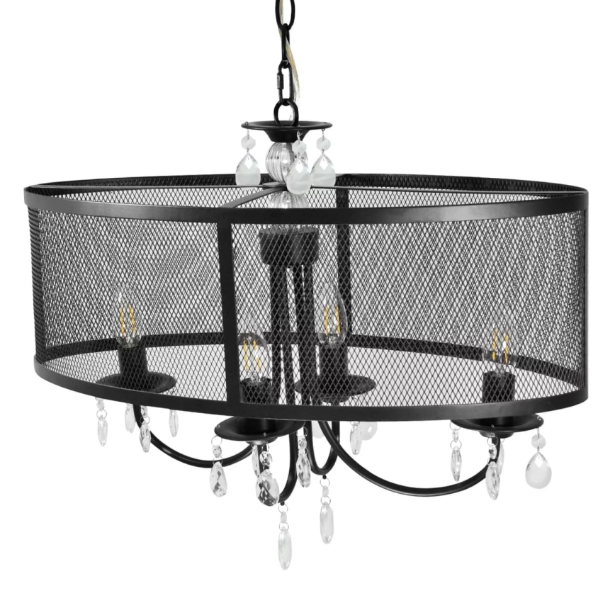 Luster na reťazi BRESSO 4xE14/12W/230V čierna