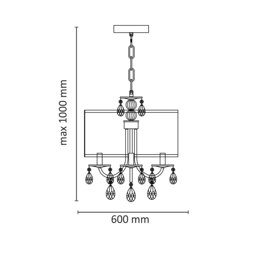 Luster na reťazi BRESSO 4xE14/12W/230V čierna