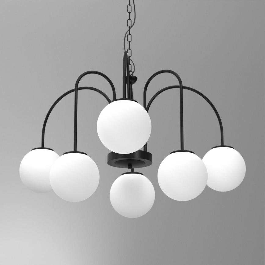 Luster na reťazi CAMBRIDGE 6xE14/60W/230V čierna