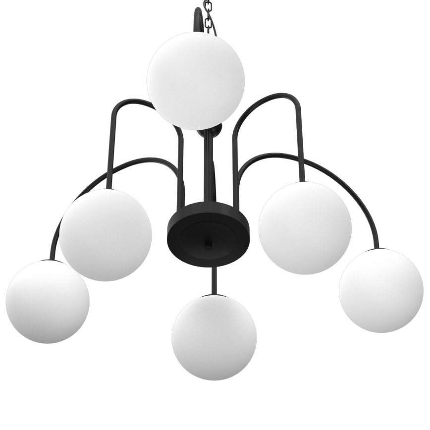 Luster na reťazi CAMBRIDGE 6xE14/60W/230V čierna