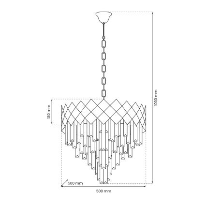 Luster na reťazi CARISMA 9xE14/40W/230V matný chróm