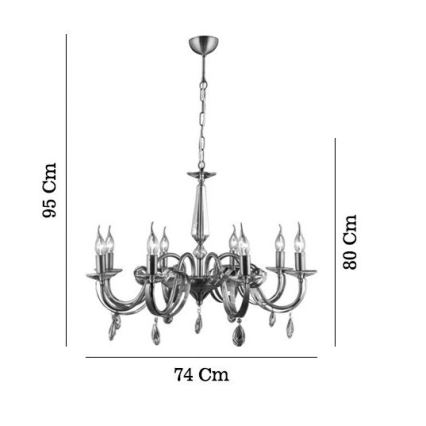 Luster na reťazi CASTRO 8xE14/40W/230V zlatá
