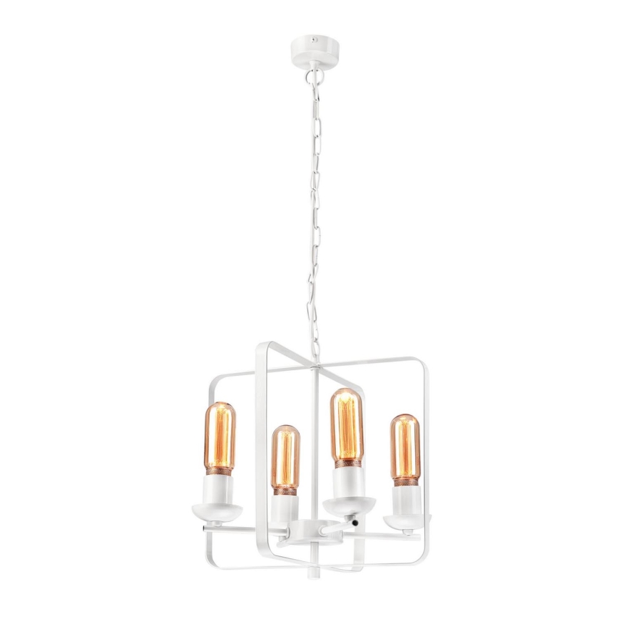 Luster na reťazi CEDRIC II 4xE27/60W/230V biela