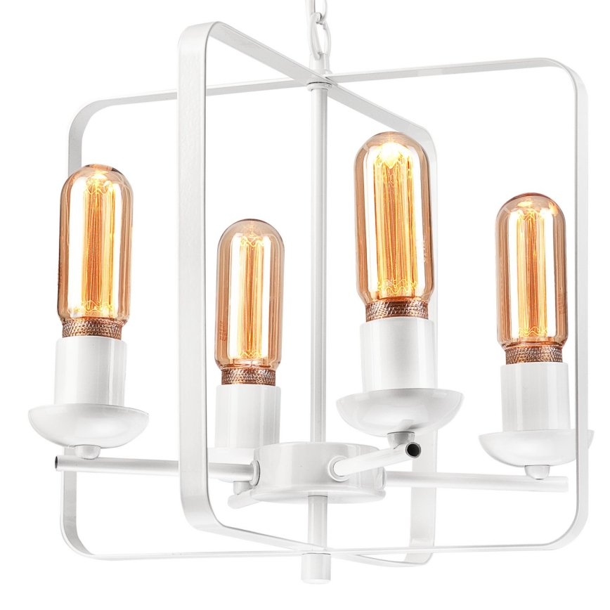 Luster na reťazi CEDRIC II 4xE27/60W/230V biela