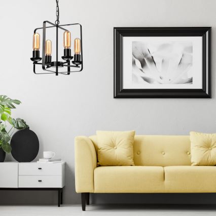 Luster na reťazi CEDRIC II 4xE27/60W/230V čierna