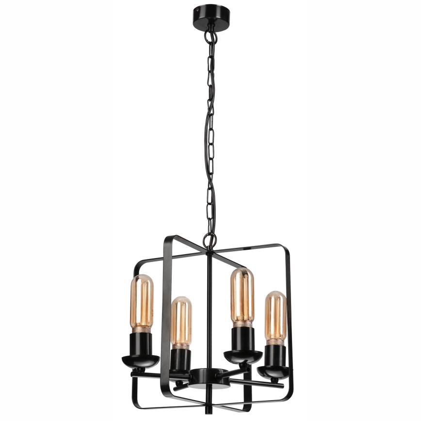 Luster na reťazi CEDRIC II 4xE27/60W/230V čierna