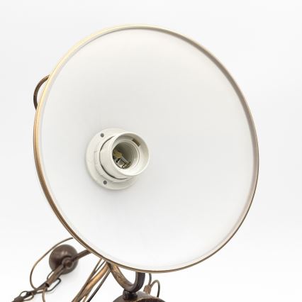 Luster na reťazi COBRA 5xE27/60W/230V bronz/patina