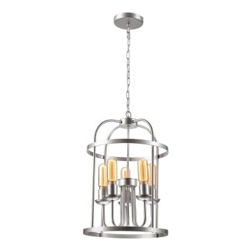 Luster na reťazi CONSTANTINE 5xE27/60W/230V matný chróm