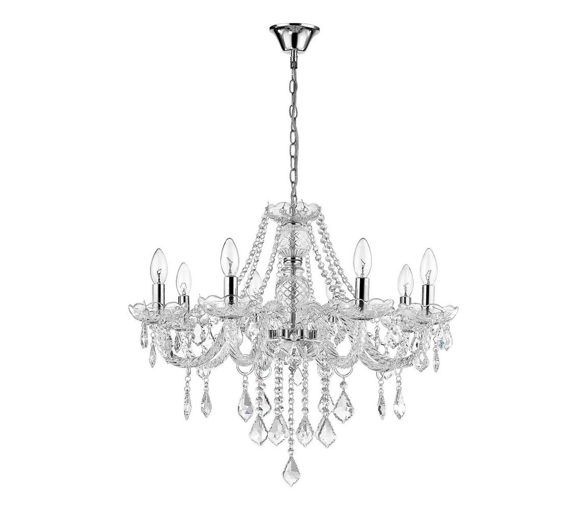 Light Prestige Luster na reťazi CRISTALLO 8xE14/60W/230V lesklý chróm LP-2940/8P