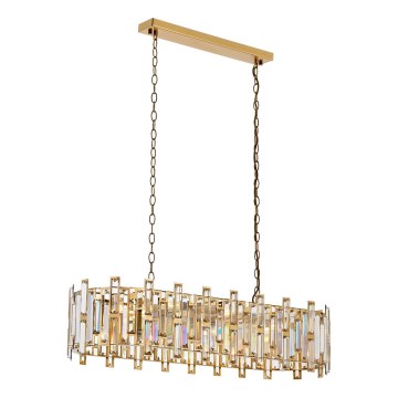 Luster na reťazi CRYSTALLINE 13xE14/40W/230V zlatý