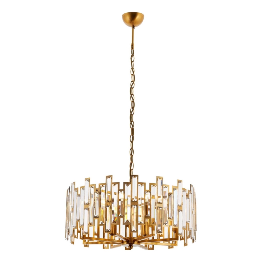 Luster na reťazi CRYSTALLINE 6xE14/40W/230V medený