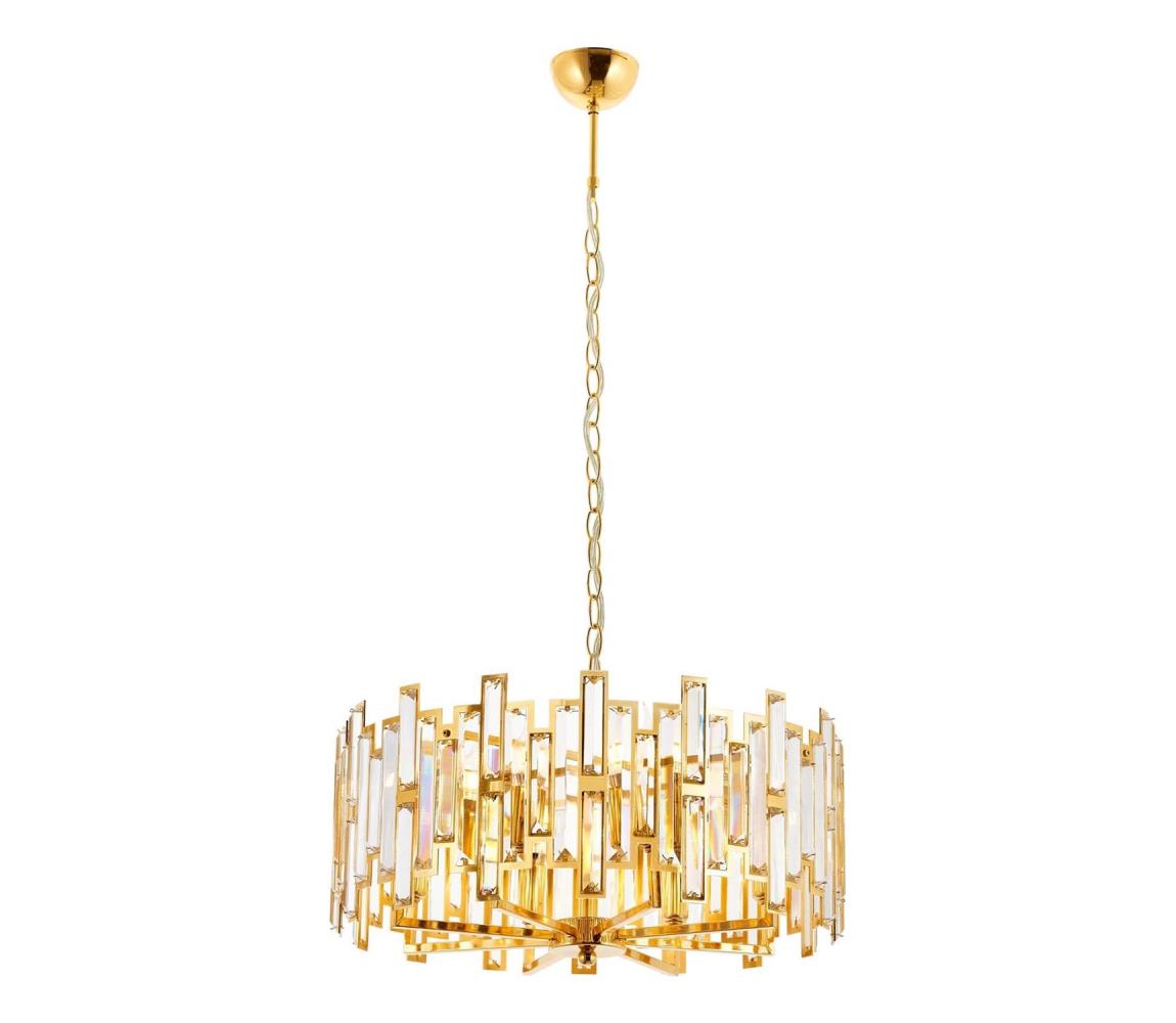 Luster na reťazi CRYSTALLINE 6xE14/40W/230V zlatý 301AUR1266