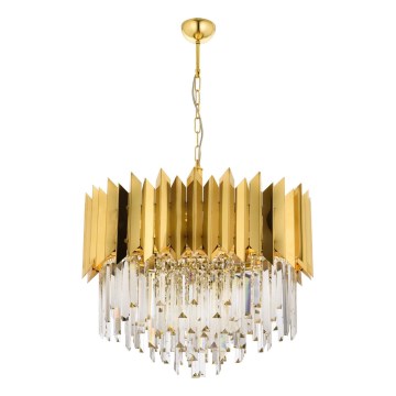 Luster na reťazi CRYSTALLINE 8xE27/40W/230V zlatý