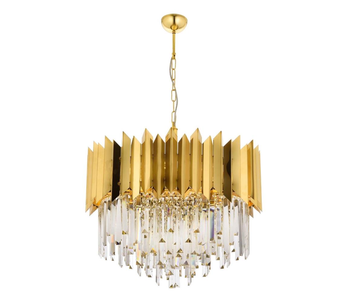 Luster na reťazi CRYSTALLINE 8xE27/40W/230V zlatý 301AUR1173