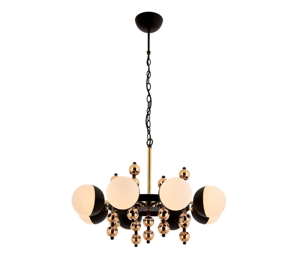 Luster na reťazi DAISY 8xE27/40W/230V čierna/zlatá 301AUR1278