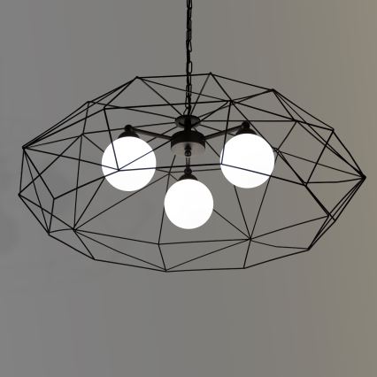 Luster na reťazi DEXA 3xG9/10W/230V čierny