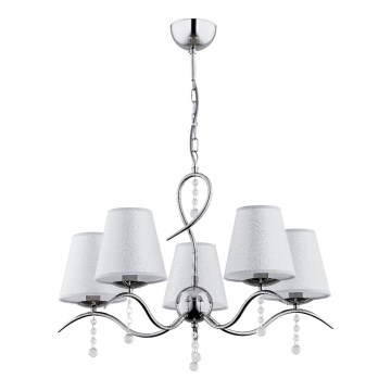 Luster na reťazi DIVA 5xE14/10W/230V lesklý chróm