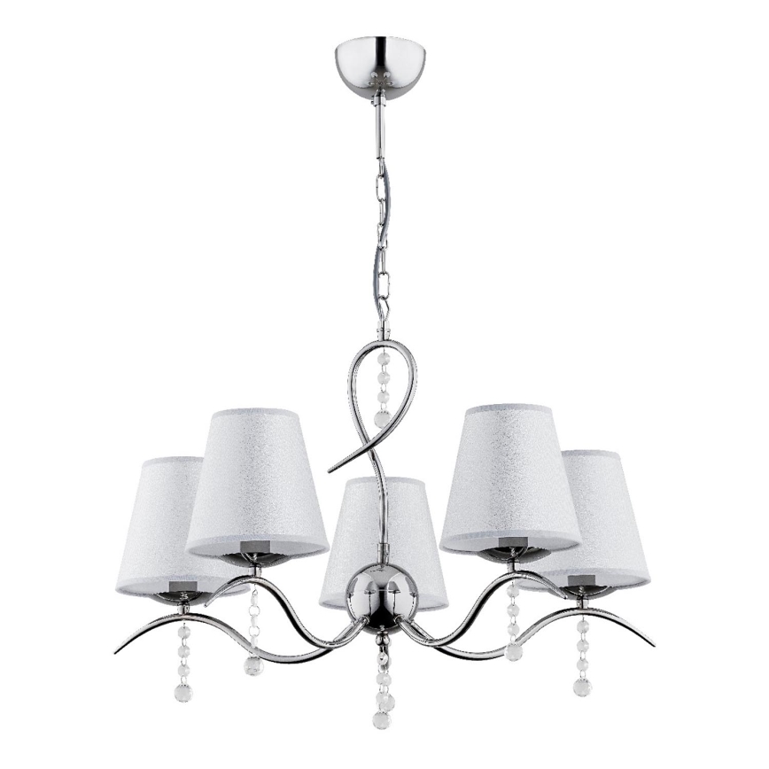 Luster na reťazi DIVA 5xE14/10W/230V lesklý chróm