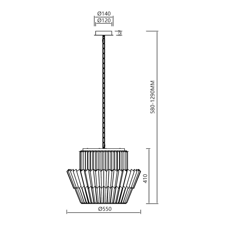 Luster na reťazi DONNA 12xE14/40W/230V pr. 55 cm matný chróm